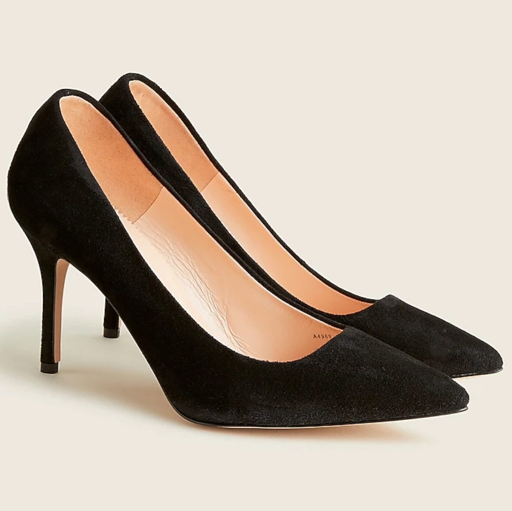 New J. Crew Elsie Suede Pump in Black Size 5